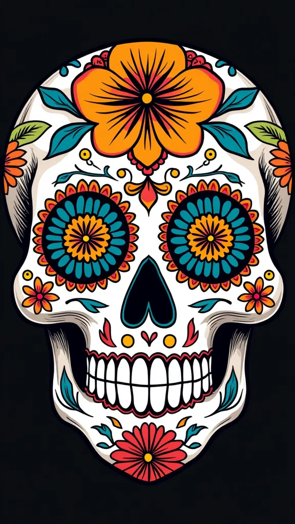 free printable sugar skull coloring pages